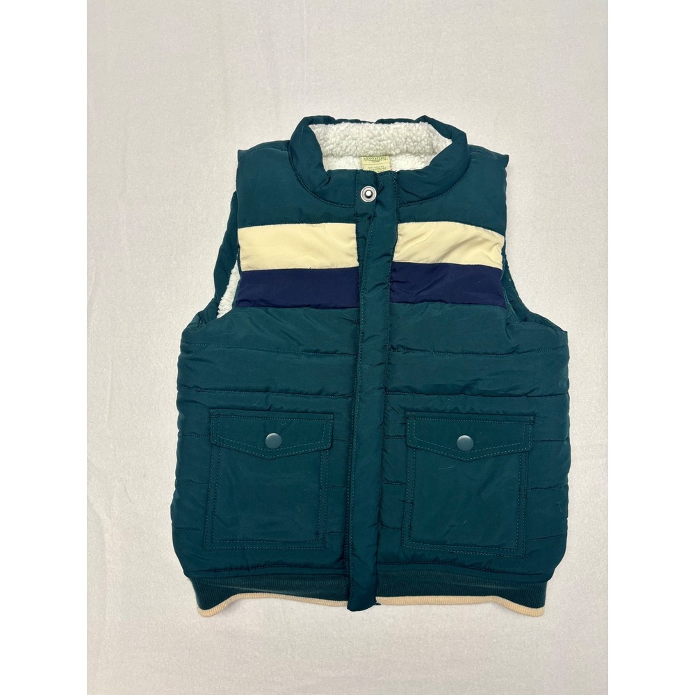 Gorpcore Cabin Telluride Clothing Co Kids S 5/6 Green Sherpa Lined Puffer Vest